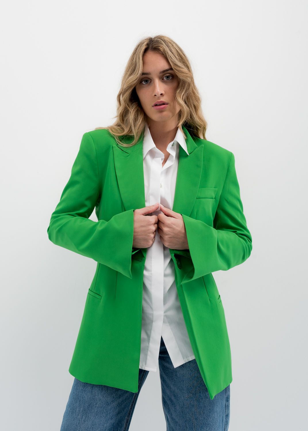 Women's Green Blazer Le Club Elle