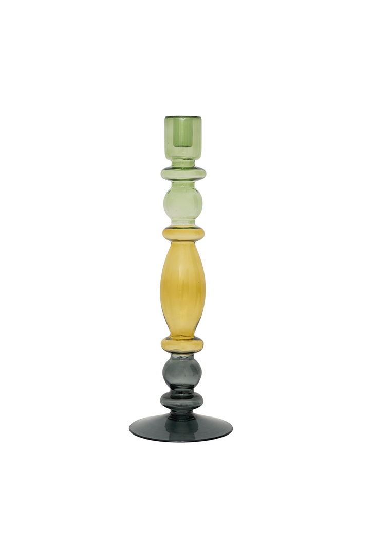 Green glass candle holder- le club elle